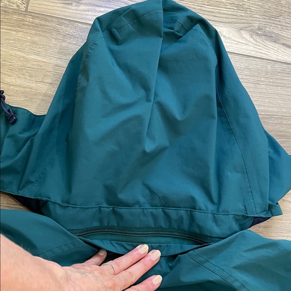 Eddie Bauer Jacket Womens Large Hooded Green Rain Hiking Camping Utility Coat - Picture 8 of 12